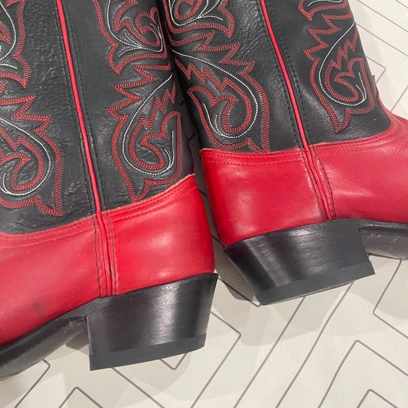 Dan Post Red and Black Cowgirl Boots - Picture 6 of 10